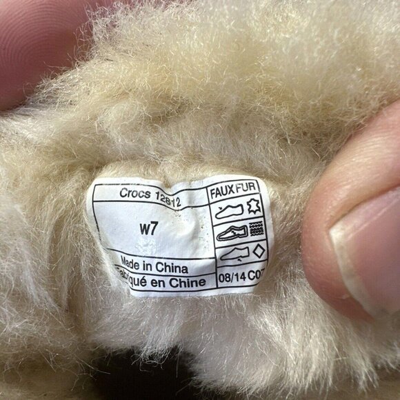 Crocs Boots Womens 7 All Cast Luxe Shearling Winter Snow Duck Boot 12812 Brown - Picture 9 of 13